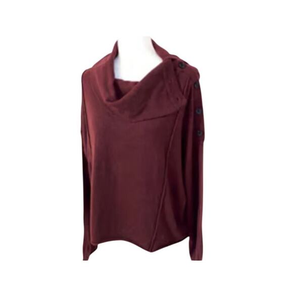Splendid Burgundy Cowl Neck Wool Blend Sweater – Size S - Picture 6 of 6